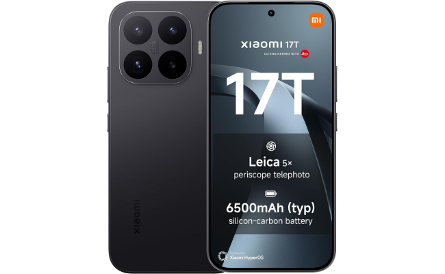 Xiaomi 17T 5G – 6.59-inch 120Hz 1.5K AMOLED Display, Leica 50MP Triple Camera, 12GB RAM, 256GB Storage, 6500mAh Battery, Black (MZB0NF1EU)